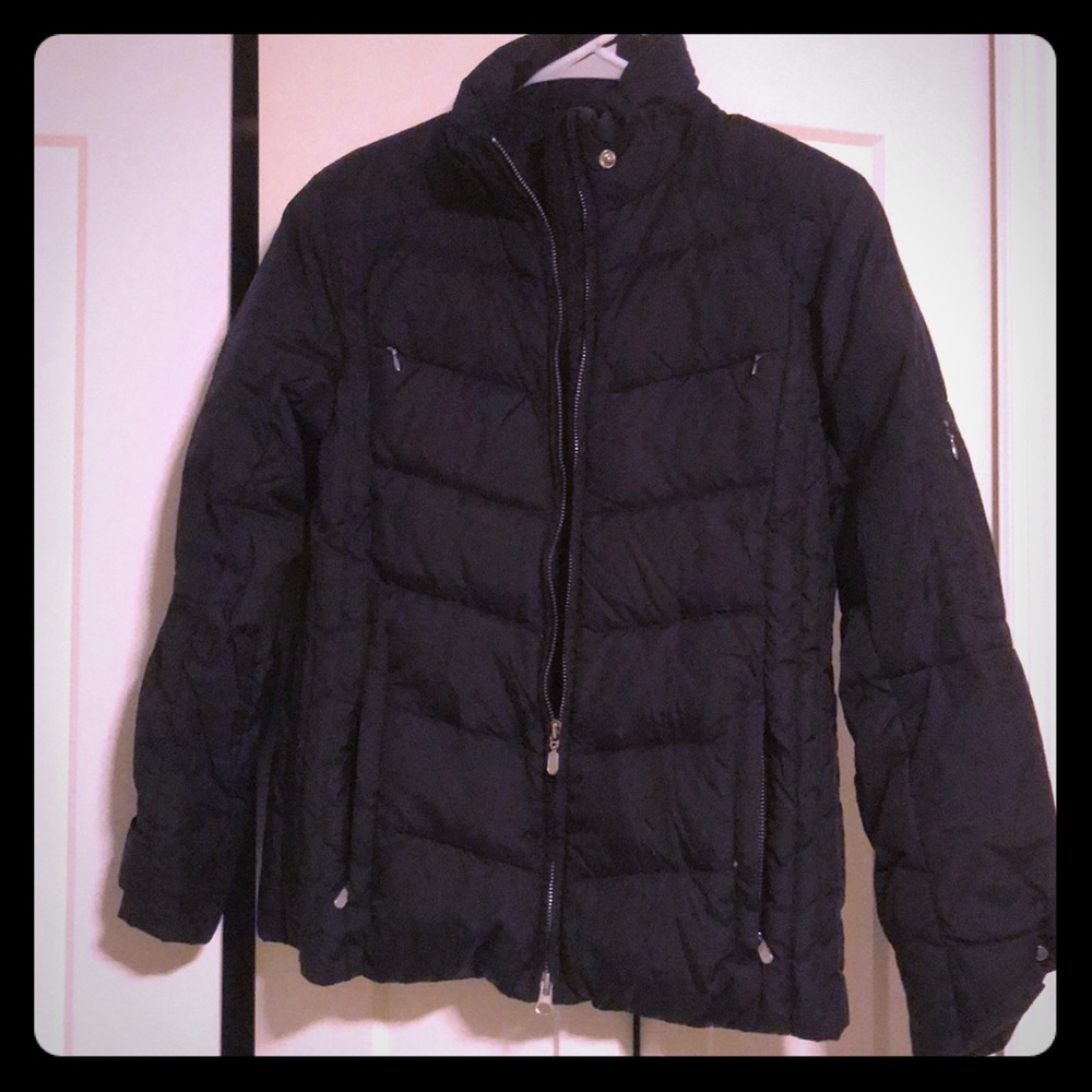 Land’s End goose down coat. Navy.